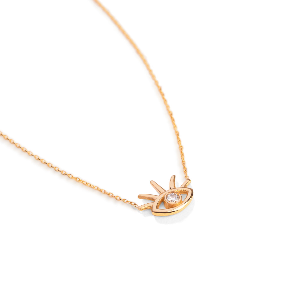 Single-Crystal Eye Pendant Necklace