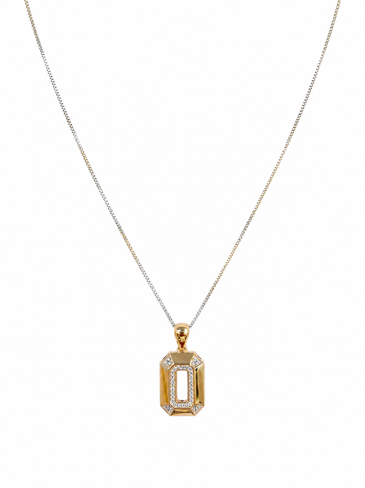 Two-Tone Geometric Pendant Necklace