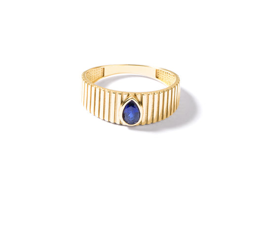 Tears navy blue ring