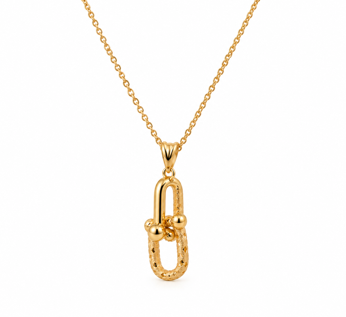 Interlocking Paperclip Pendant Necklace