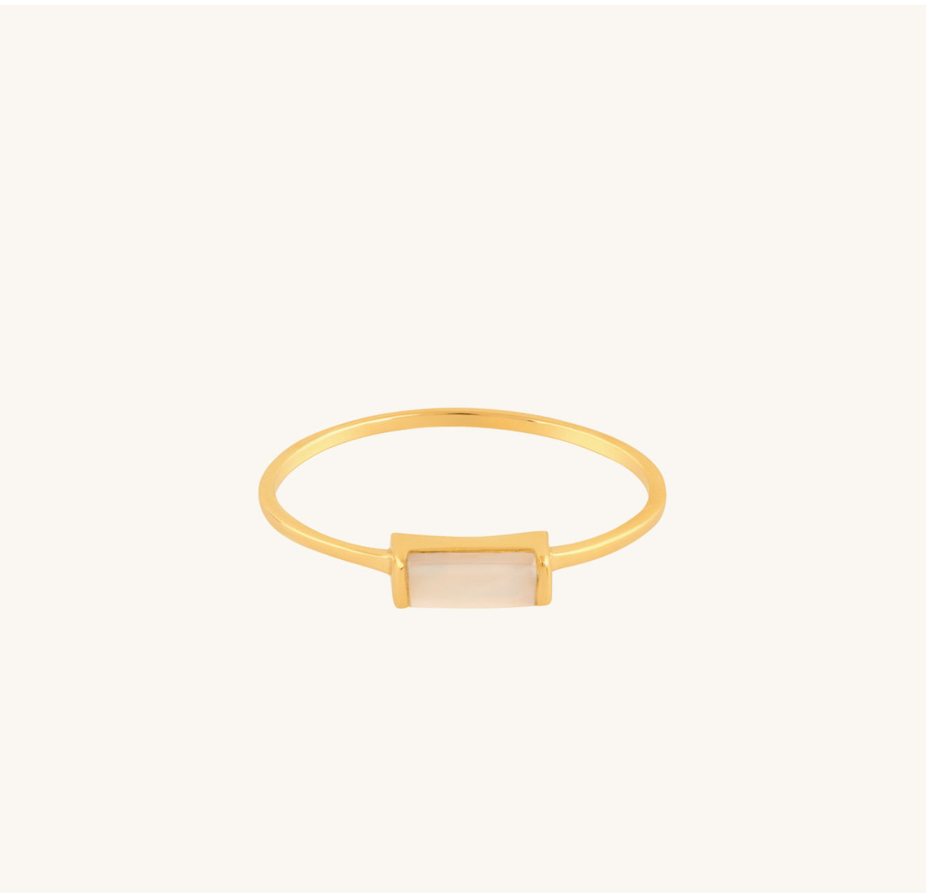 Shell rectangle ring