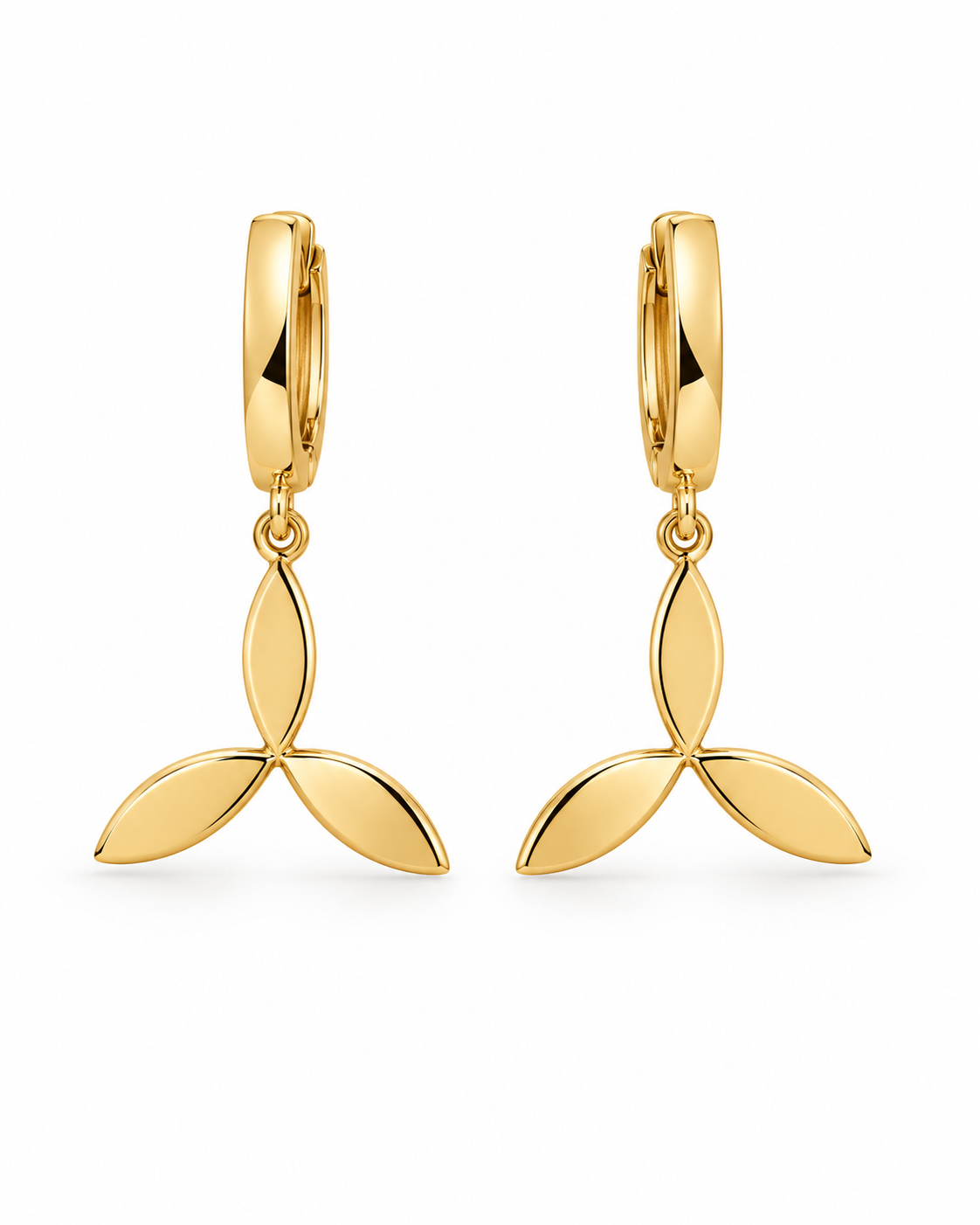 Three-Petal Drop Earrings