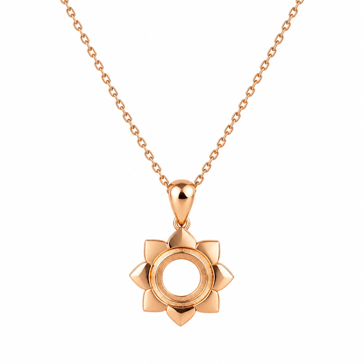 Rose Gold Sunflower Pendant Necklace