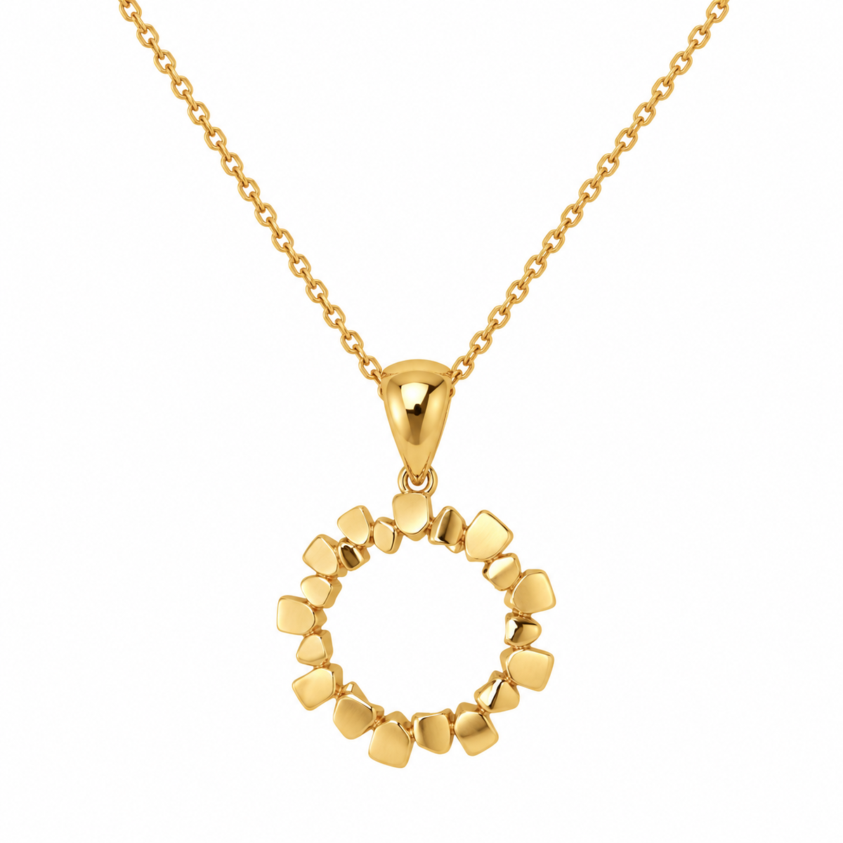 Faceted Halo Pendant Necklace