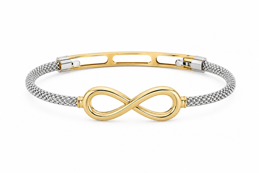 Two-Tone Infinity Mesh Bangle