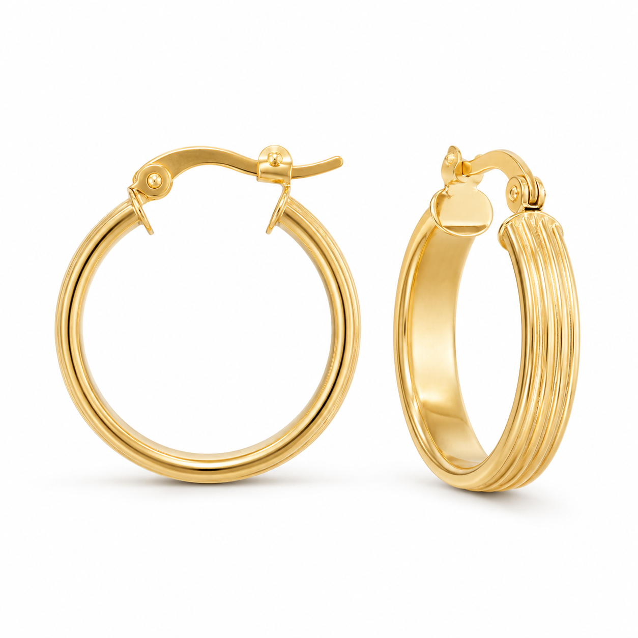 Textured Gold Hoop Earrings