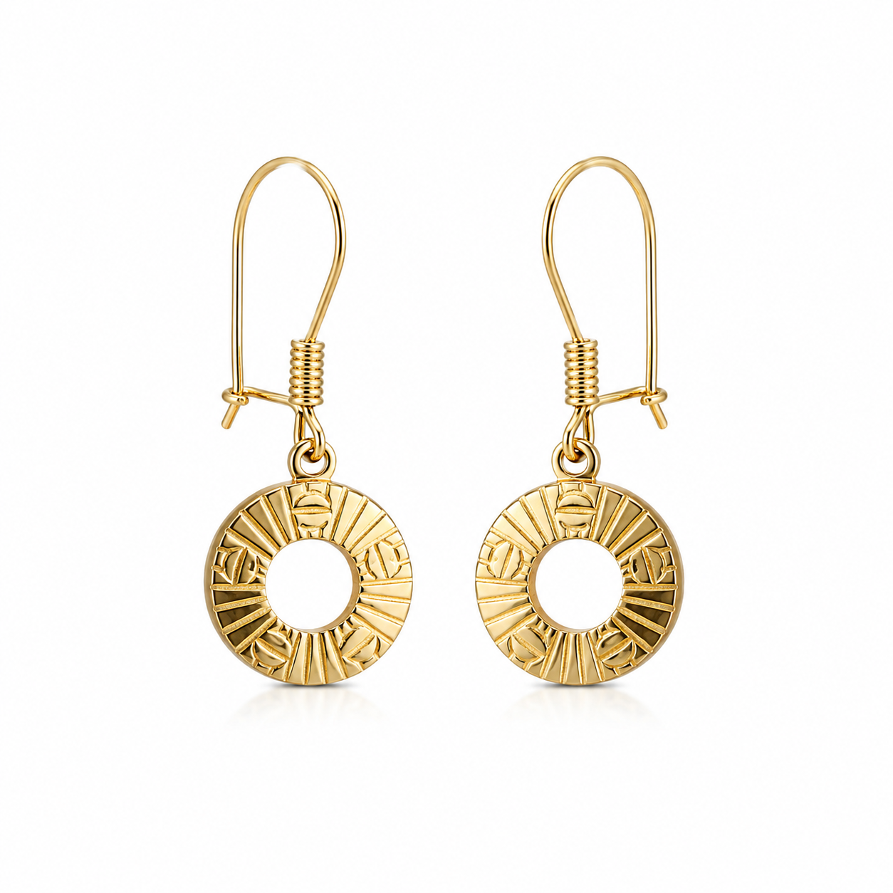 Gold Sunburst Drop Earrings