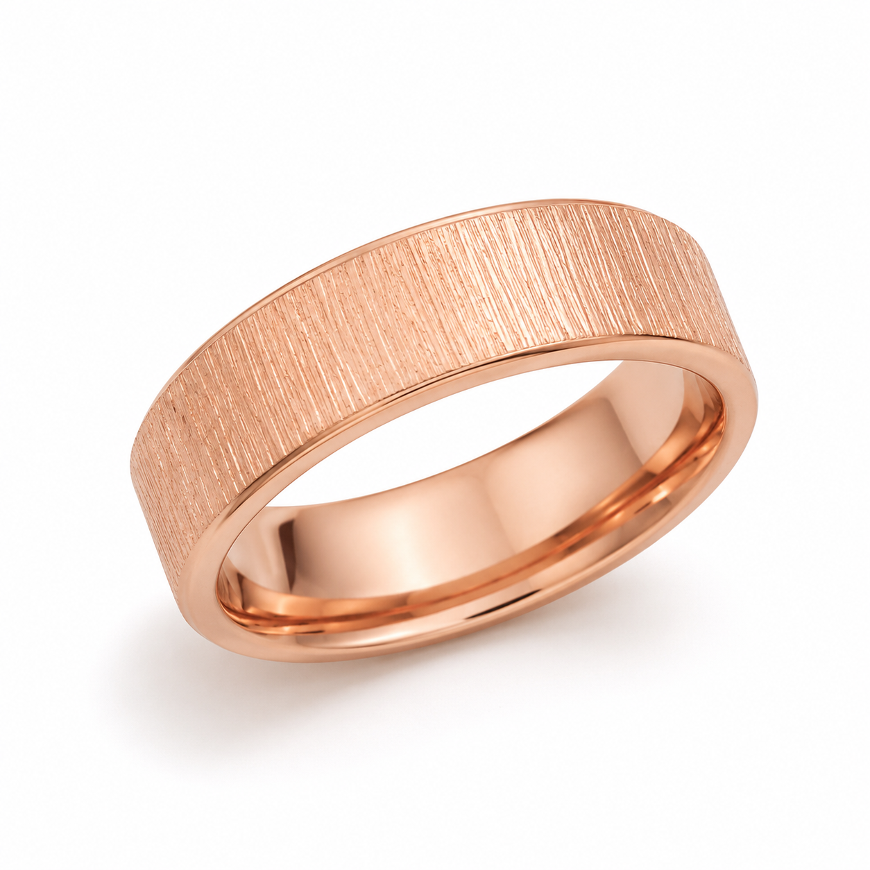 Rose Éclat Textured Band Ring