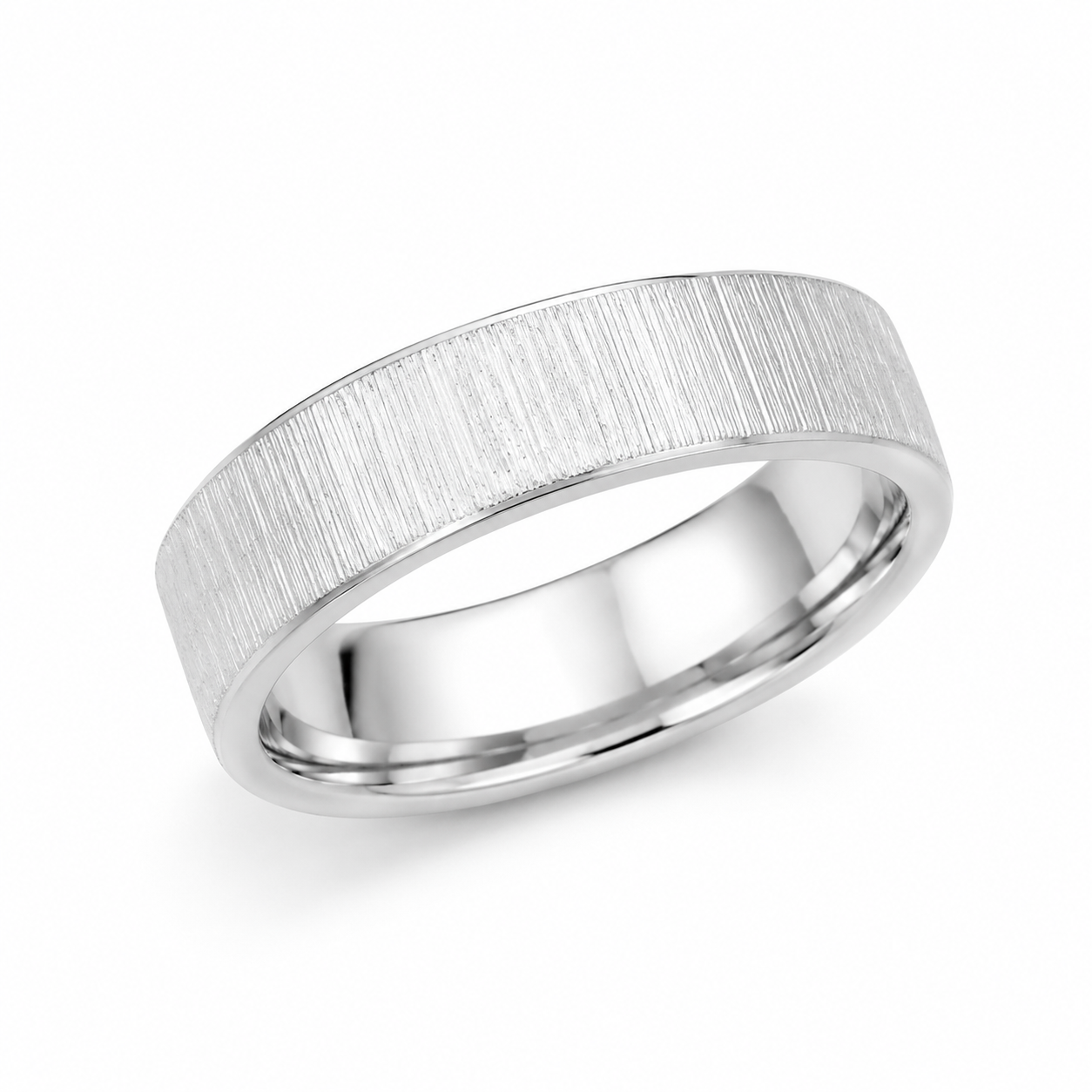 Silver Éclat Textured Band Ring