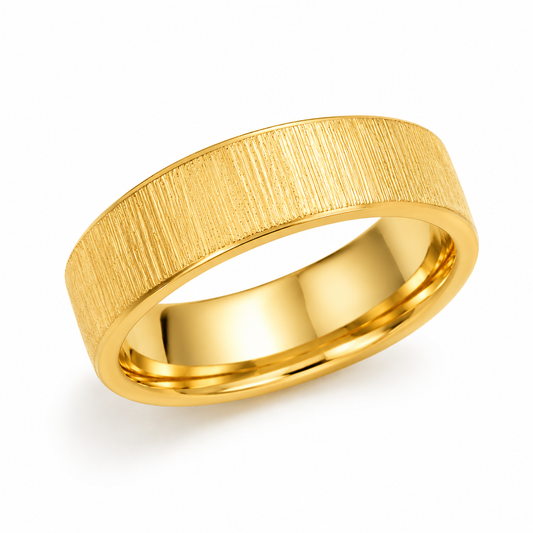Golden Éclat Textured Band Ring