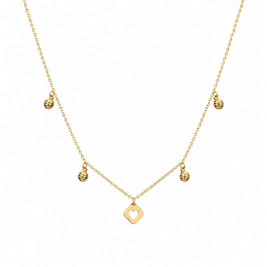 Golden Heart Charm Necklace