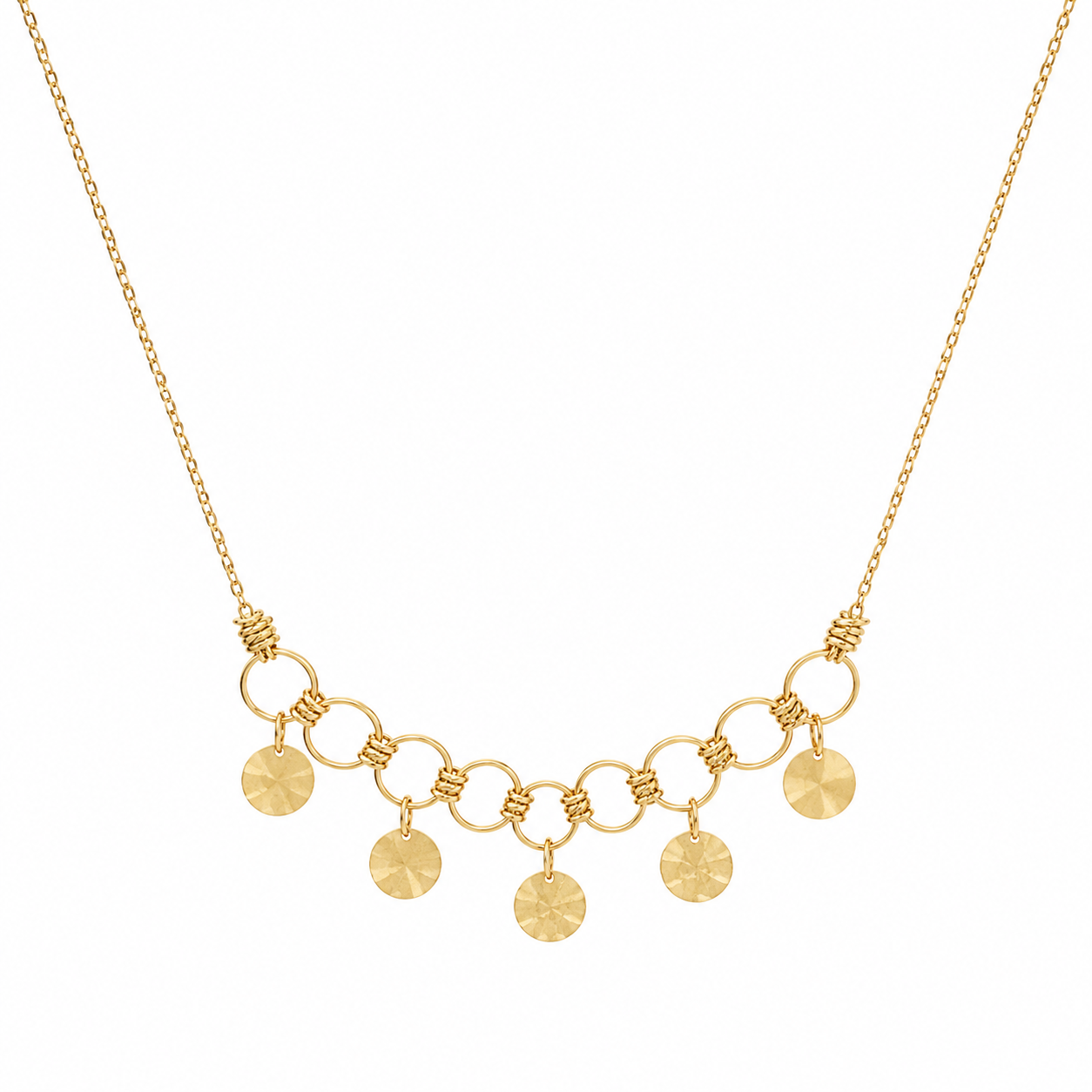 Golden Coin Charm Necklace