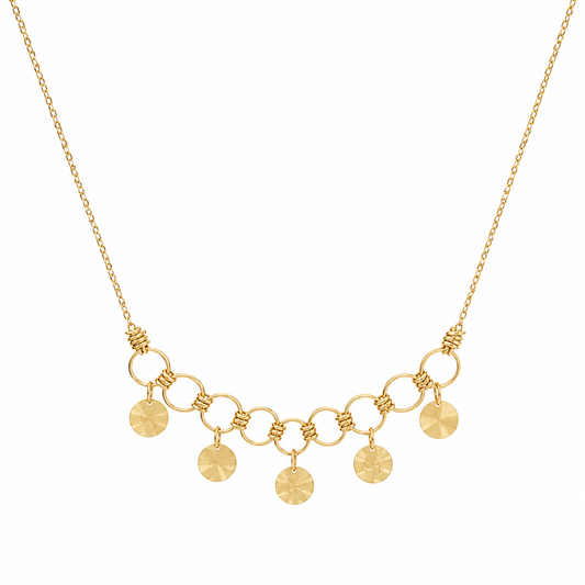 Golden Coin Charm Necklace