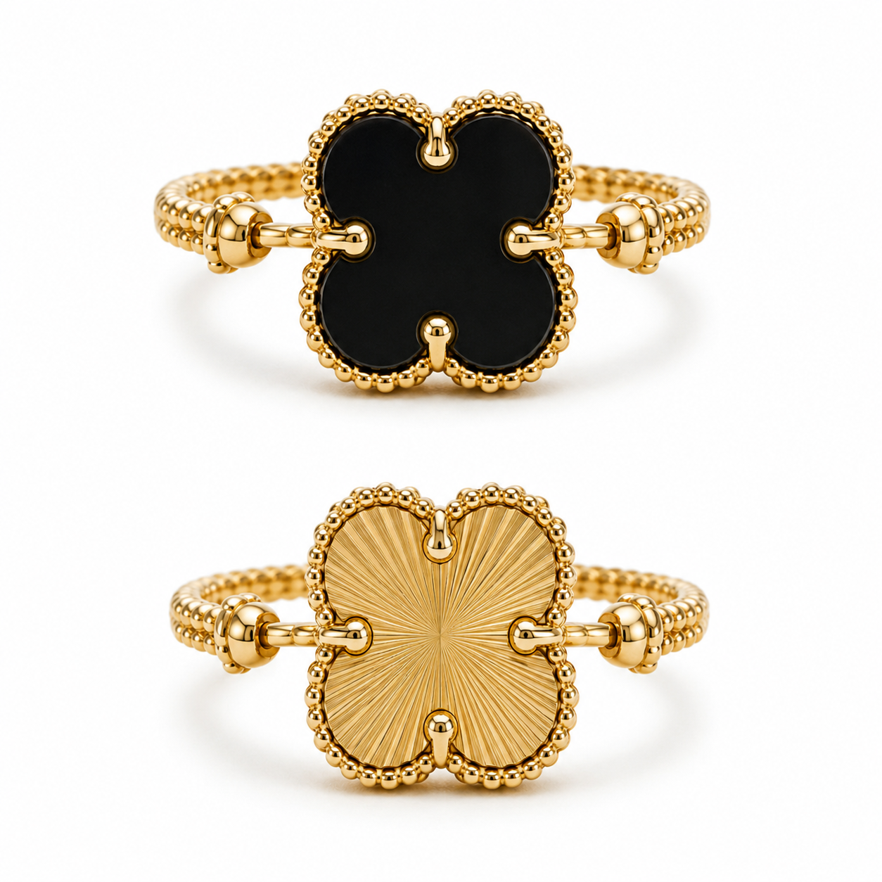Noir Clover Reversible Ring