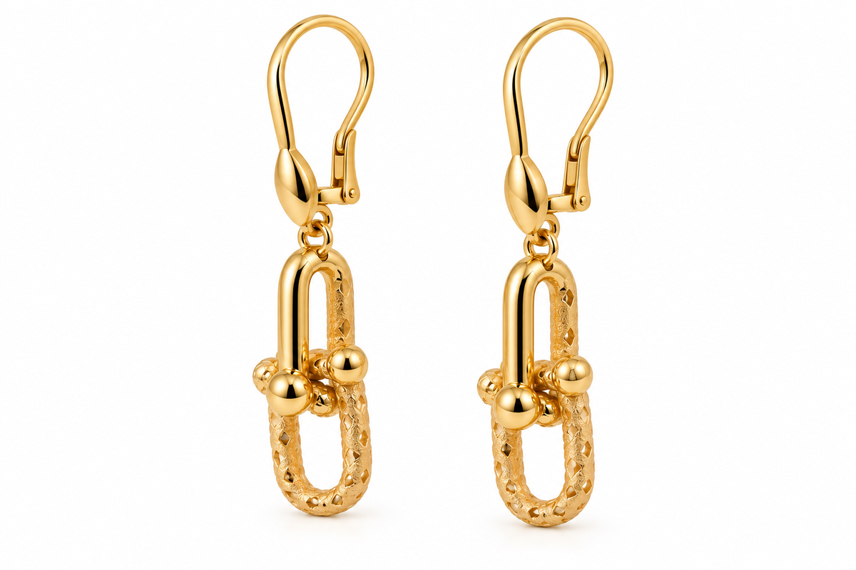 Interlocking Paperclip Drop Earrings