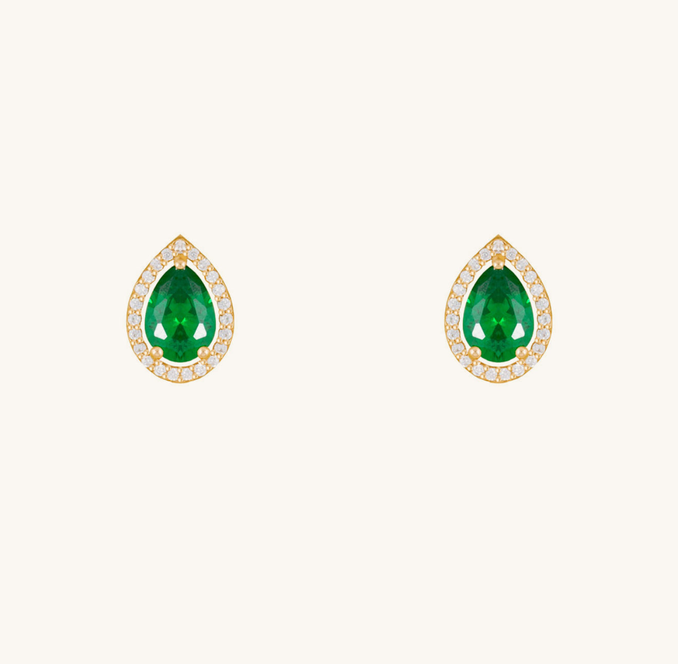 Green stone earring