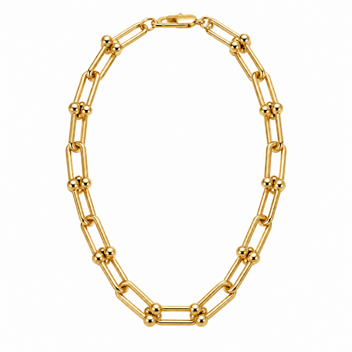 Alternating Beaded Paperclip Bracelet