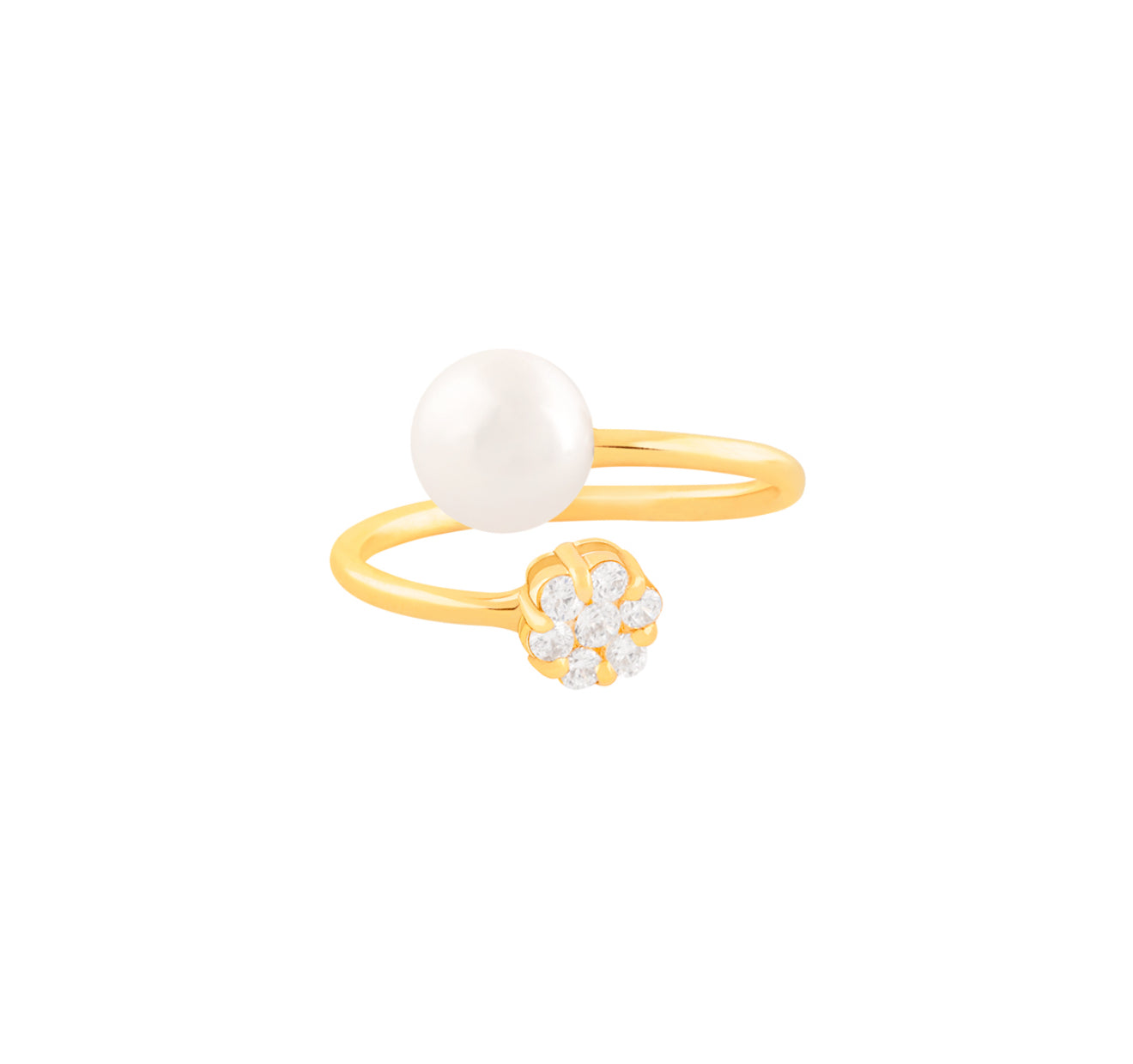 Flower pearl ring