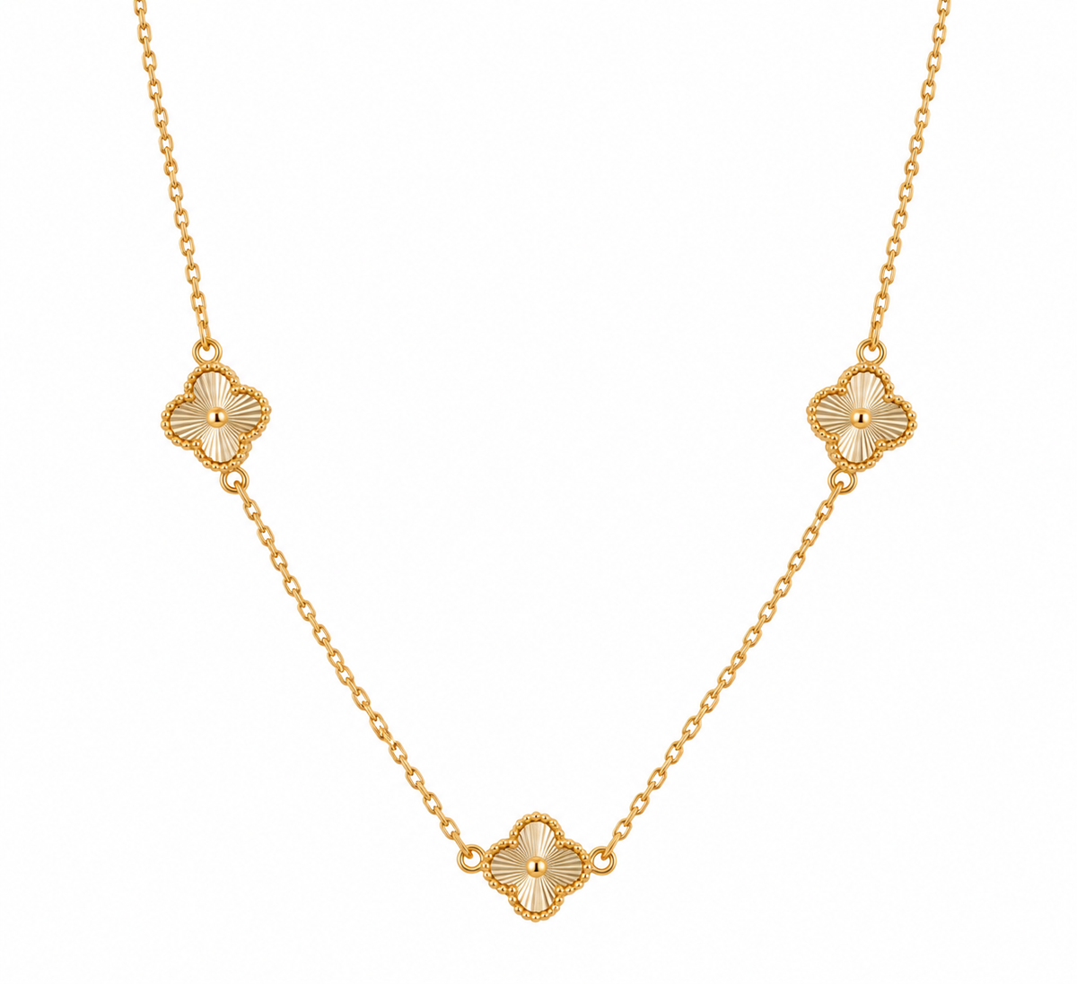 Triple Laser Cut Clover Necklace