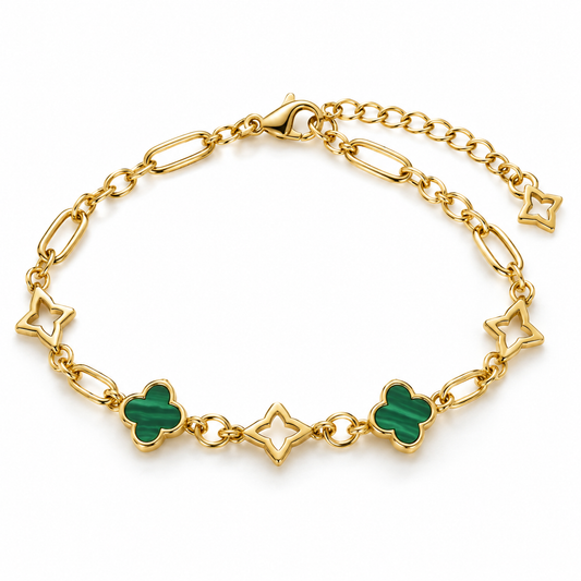 Malachite Clover Bracelet