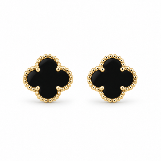 Black Clover Stud Earrings