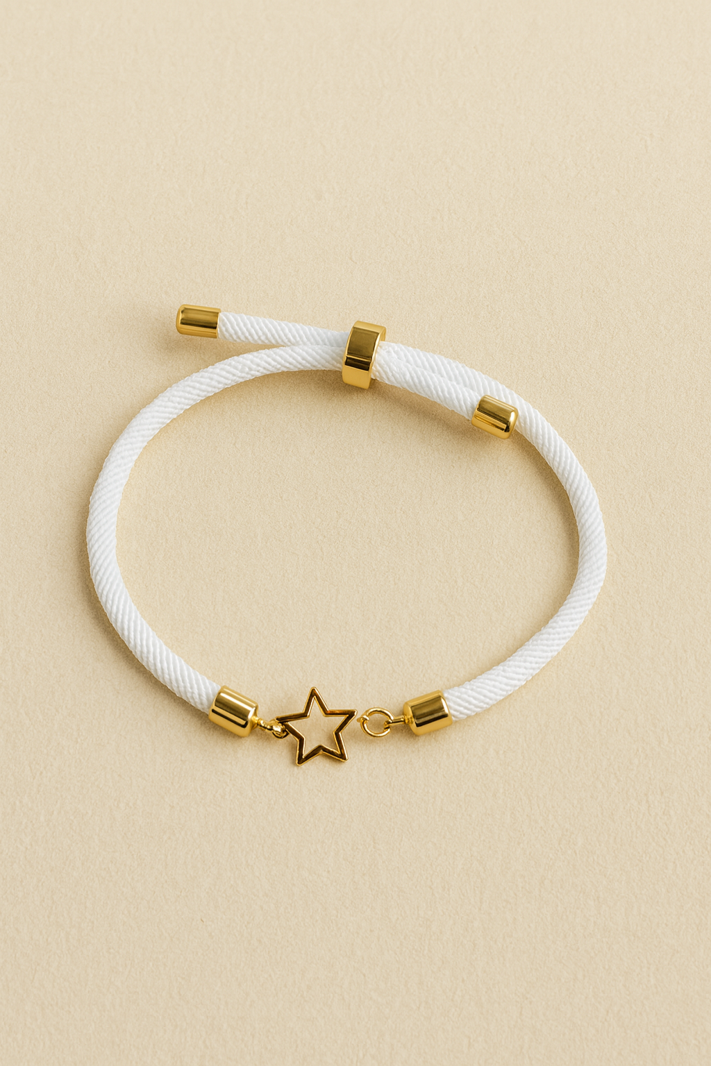 Star gold & cord bracelet