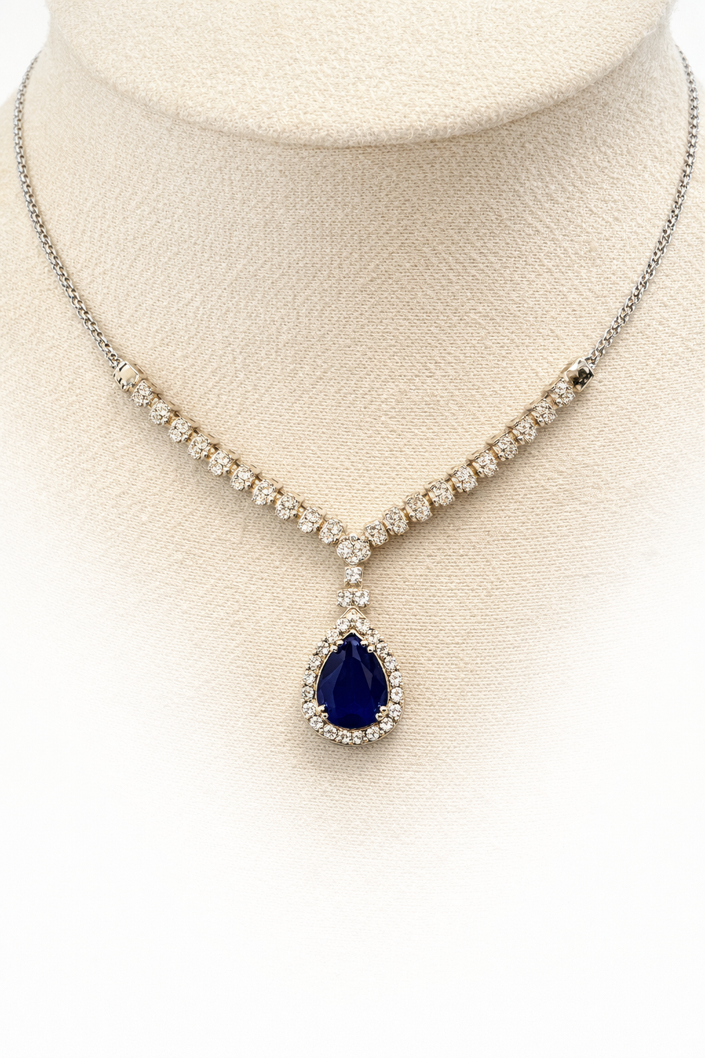 Navy Teardrop Necklace