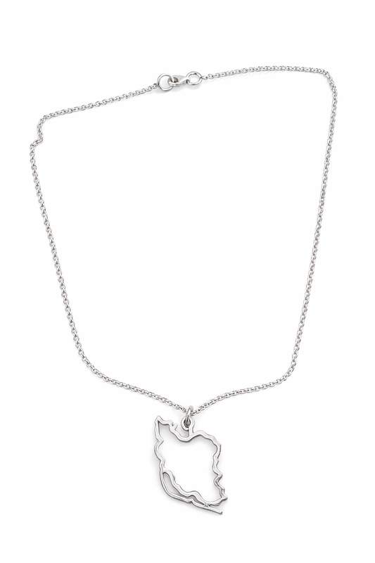 Iran Map Silver