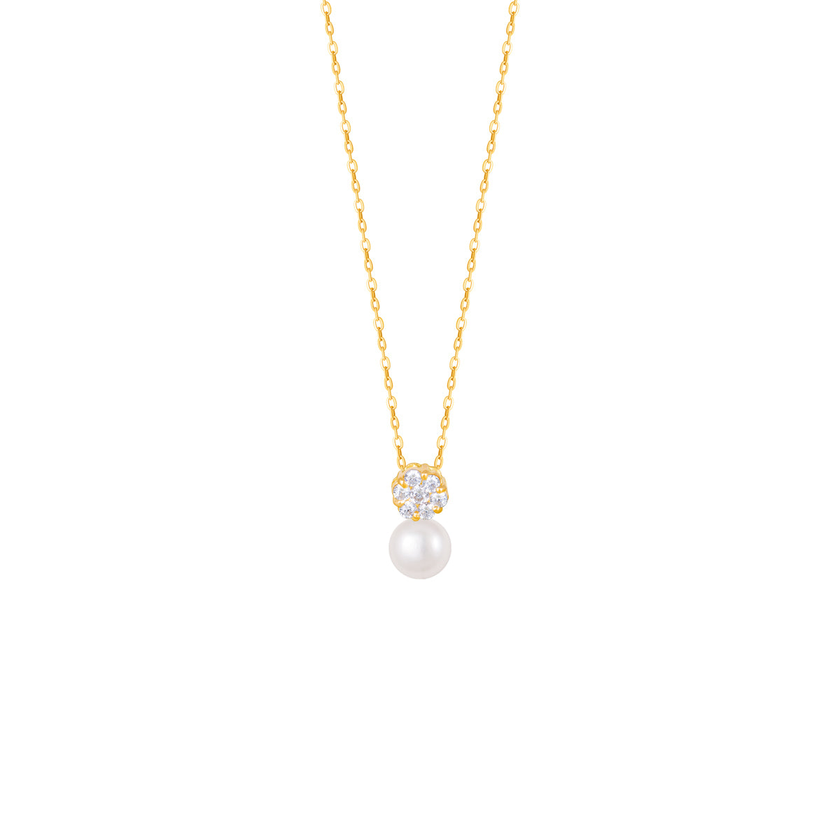 Flower Pendant Necklace with Pearl