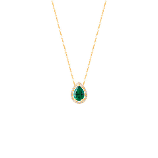Green Teardrop Pendant Necklace