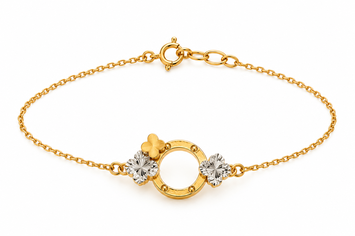Celestia Two-Tone Floral Bracelet
