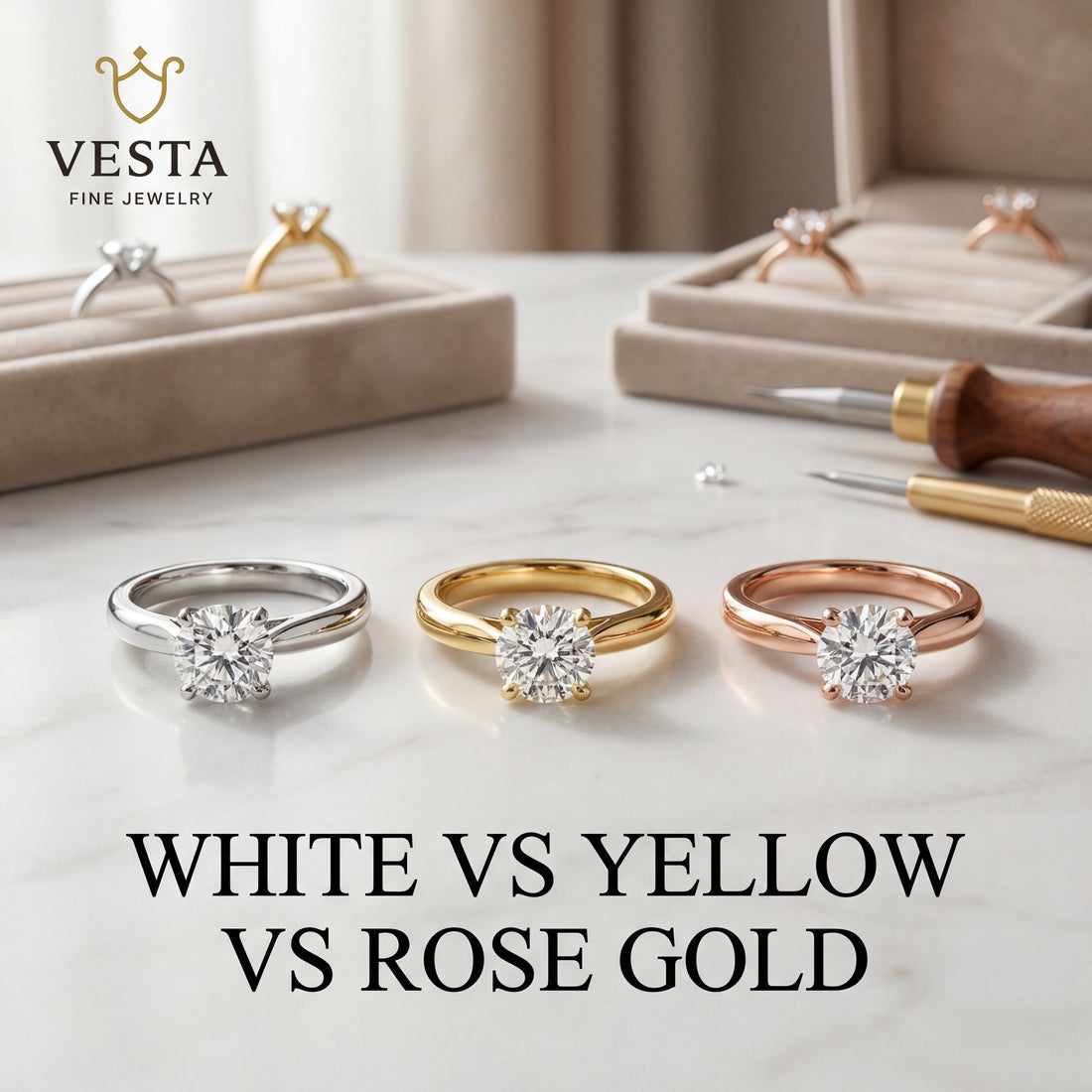 White Gold vs Yellow Gold vs Rose Gold: Key Differences Explained