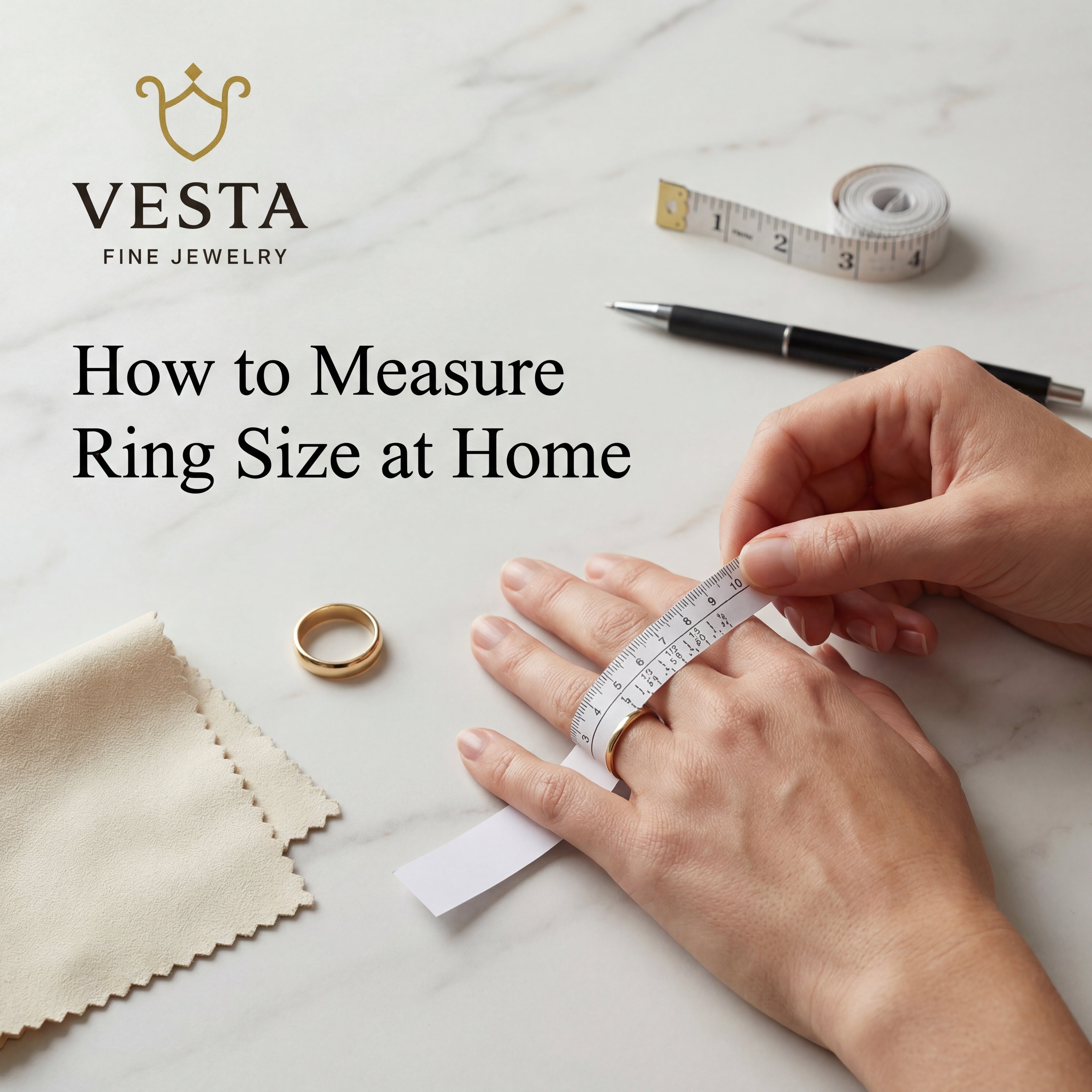 How to Measure Ring Size at Home (Accurate & Easy Guide) – Vesta jewelry