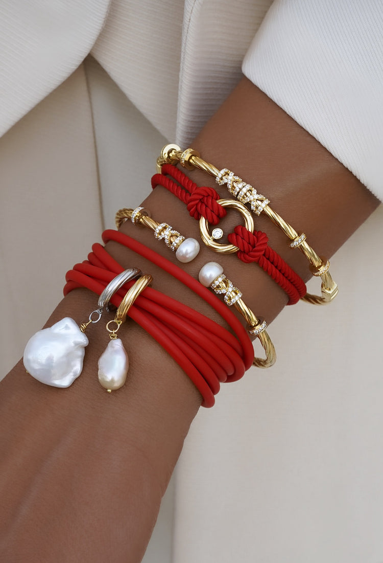 Gold & cord bracelets