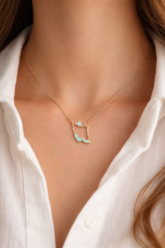 Iran map necklace