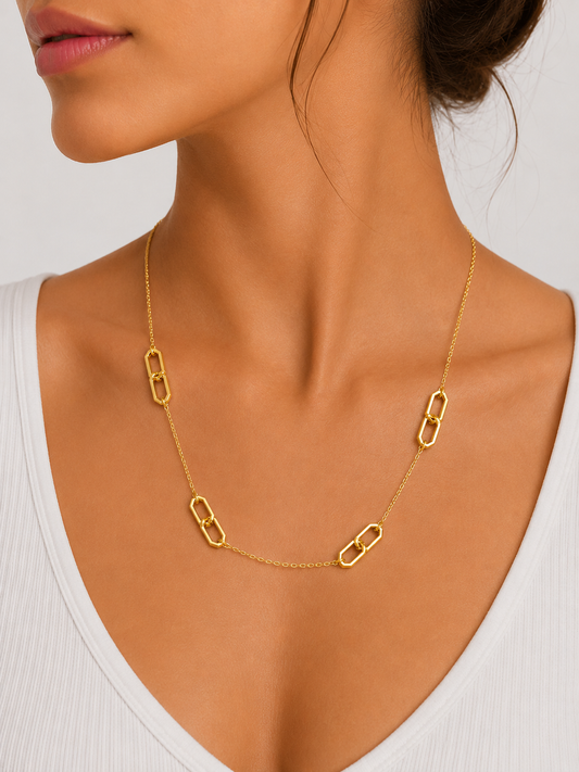 Geometric Link Station Necklace