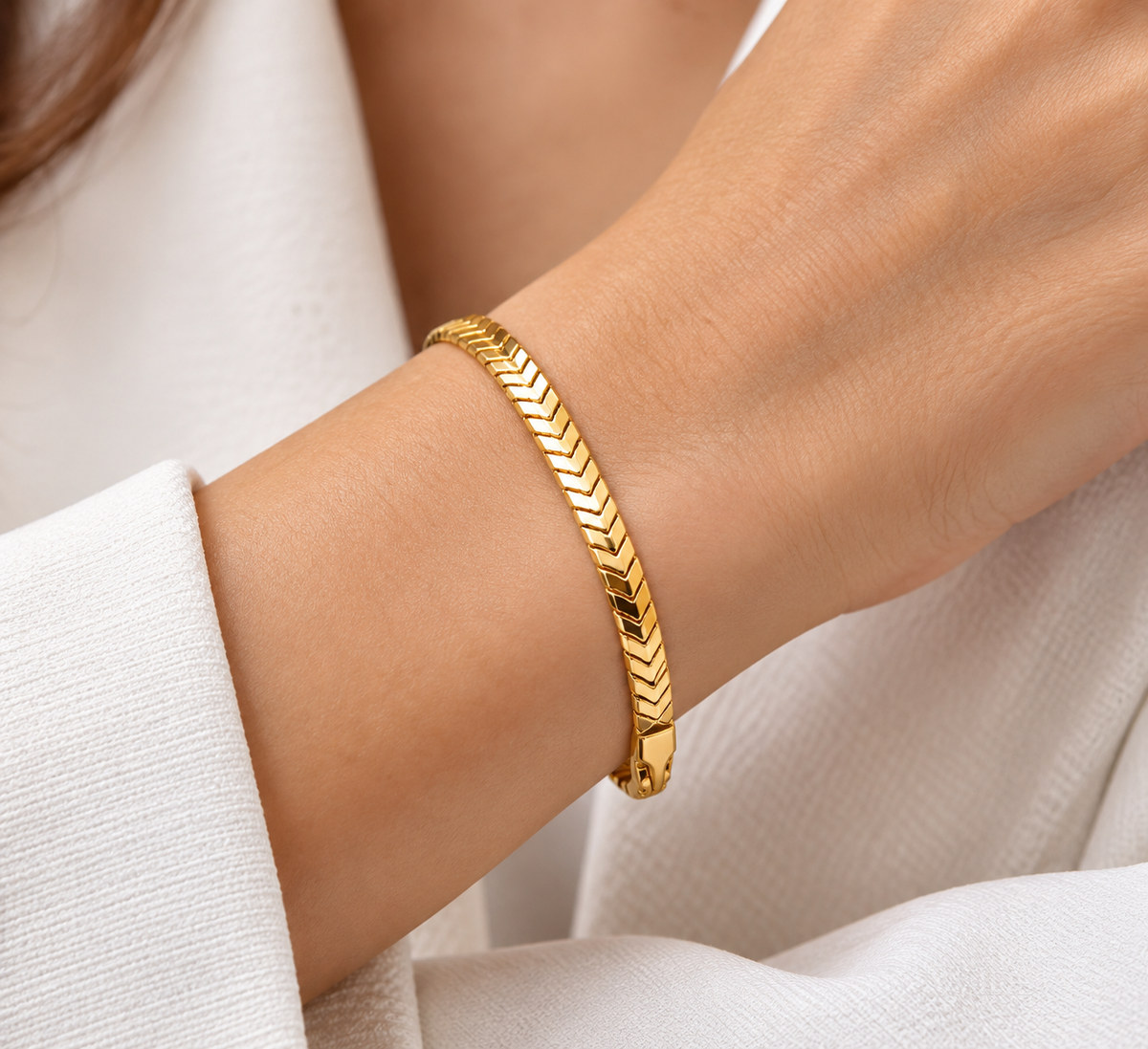Chevron Link Gold Bracelet