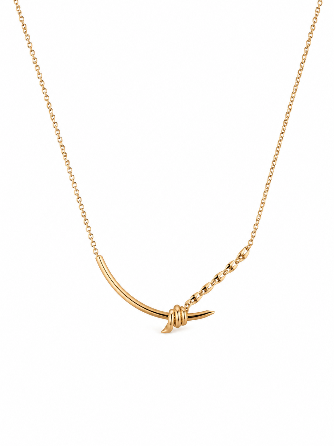 Twisted Wire Curve Necklace