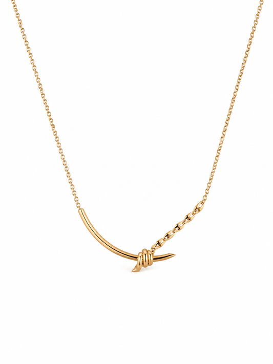 Twisted Wire Curve Necklace