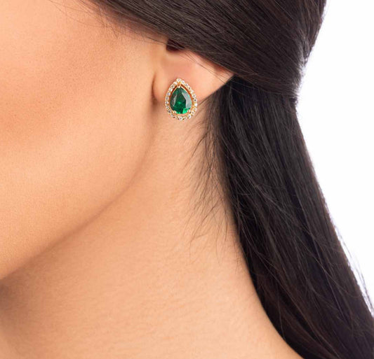 Green stone earring