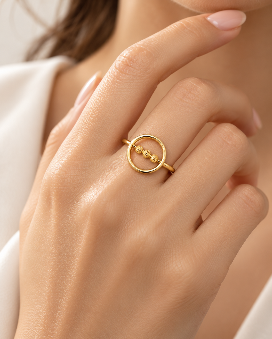 Open Circle Bead Ring
