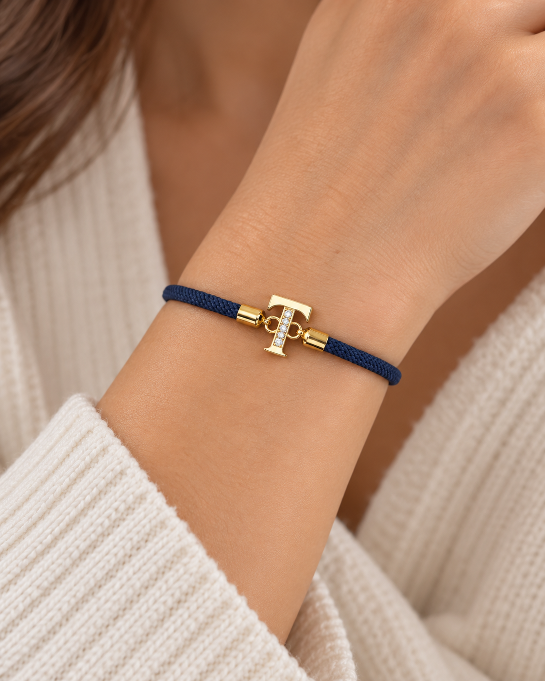 Initial “T” Cord Bracelet