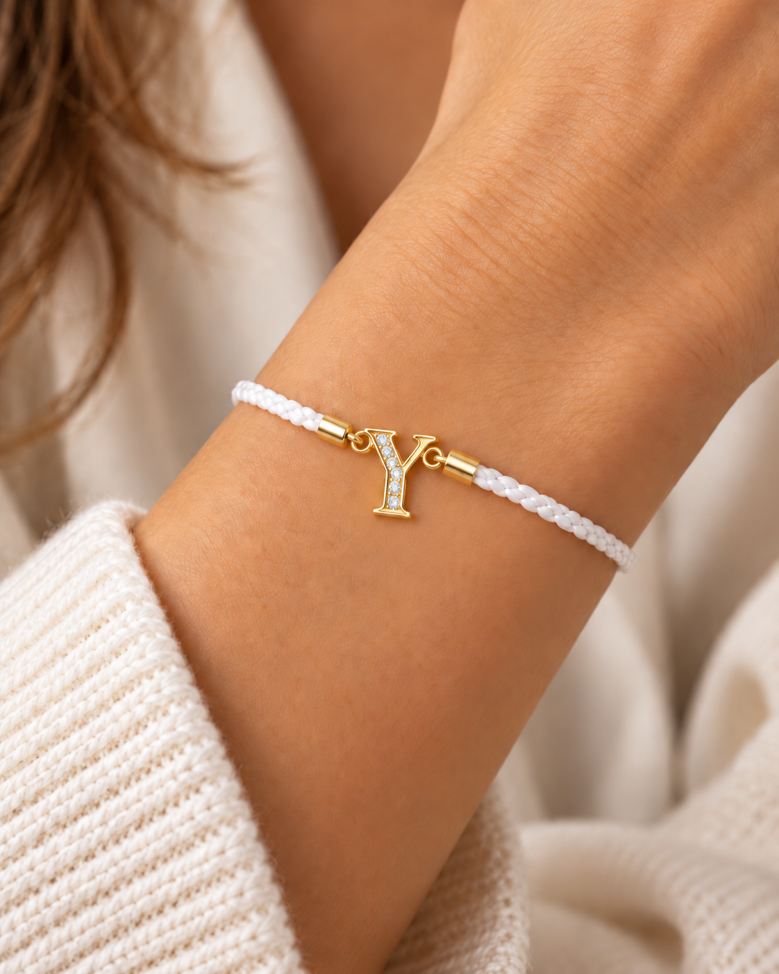 Initial “Y” Cord Bracelet