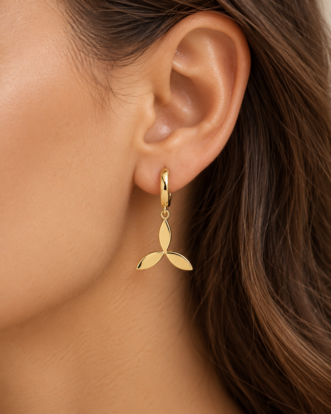 Three-Petal Drop Earrings