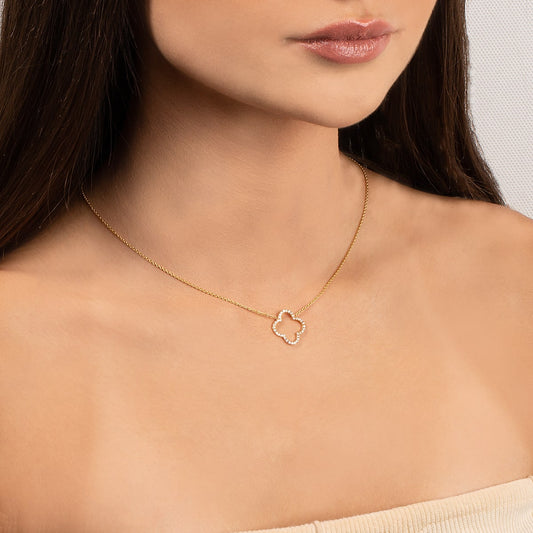 Vaan Clleef-Style Pendant Necklace with Crystals