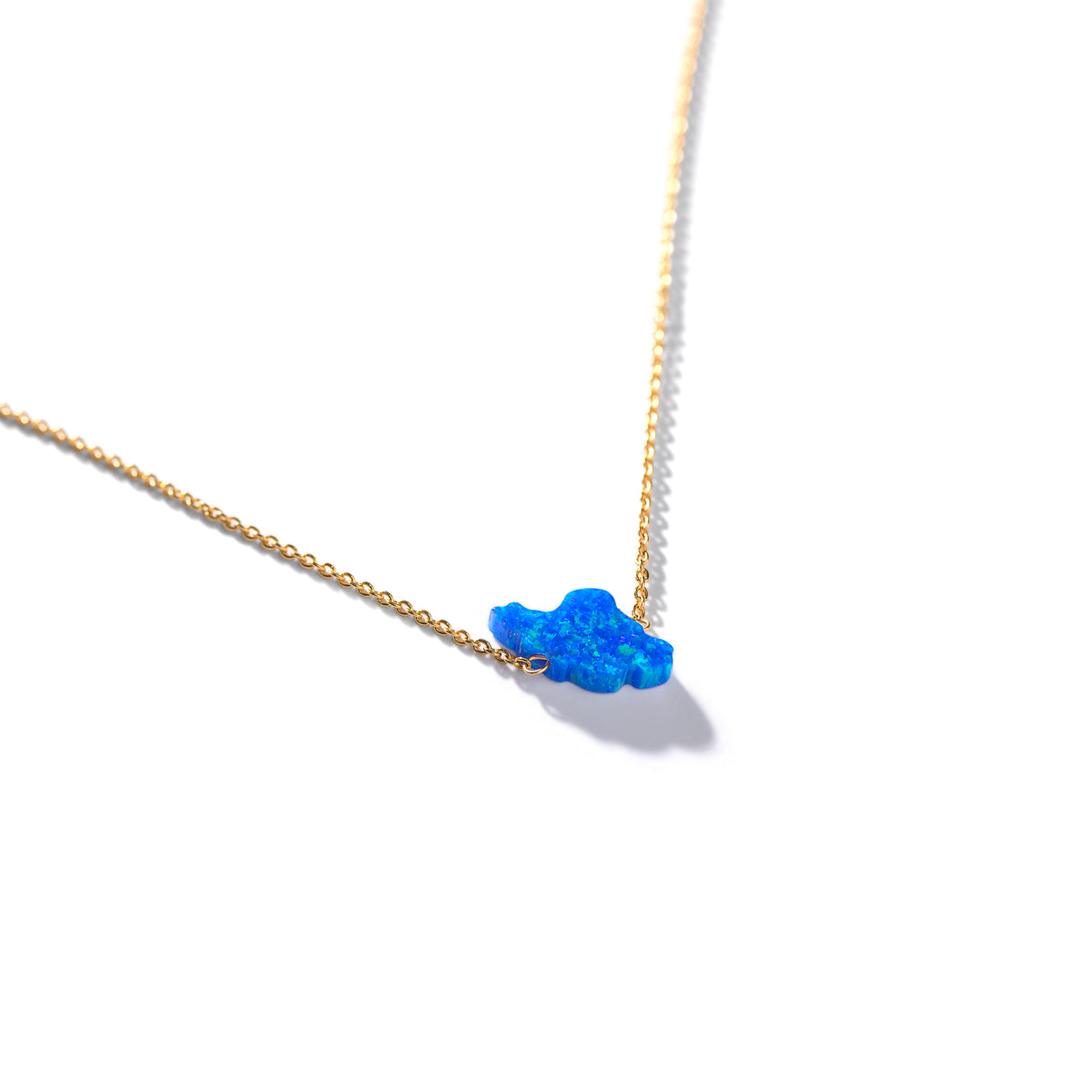 Iran-Shaped Pendant Necklace with Lapis Blue Crystal