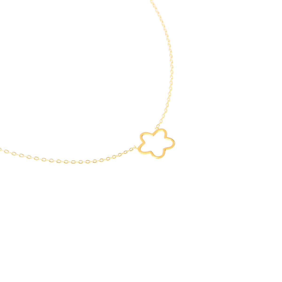 Five-Petal Flower Pendant Necklace