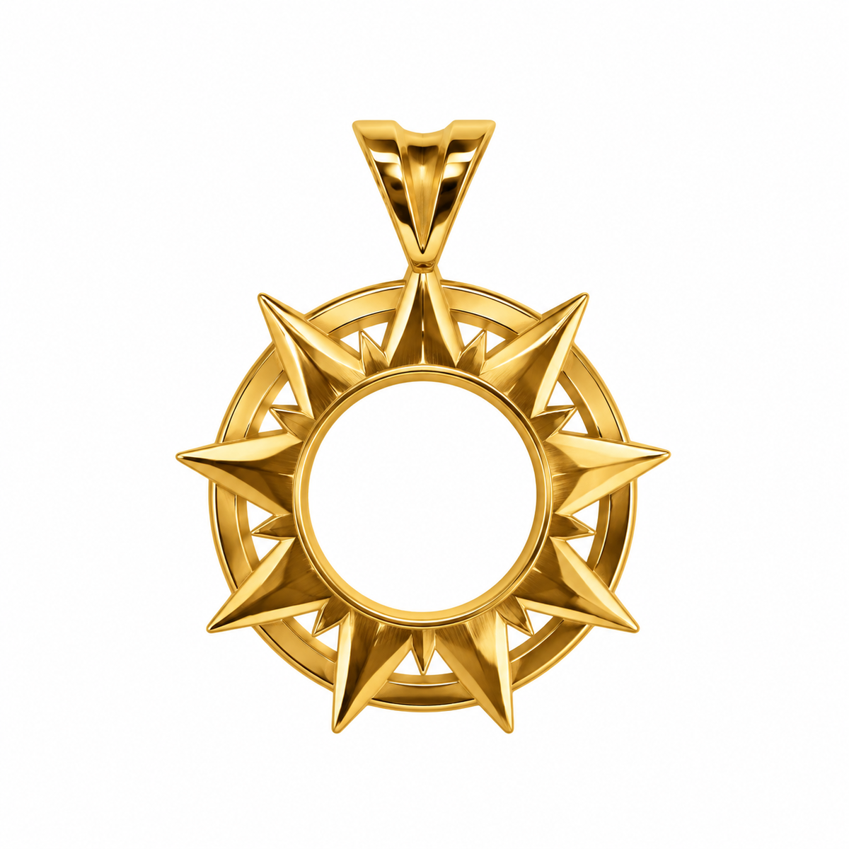 Sunburst Circle Pendant Necklace