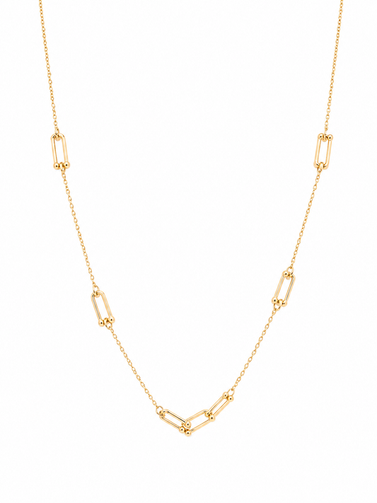 Paperclip Link Station Necklace