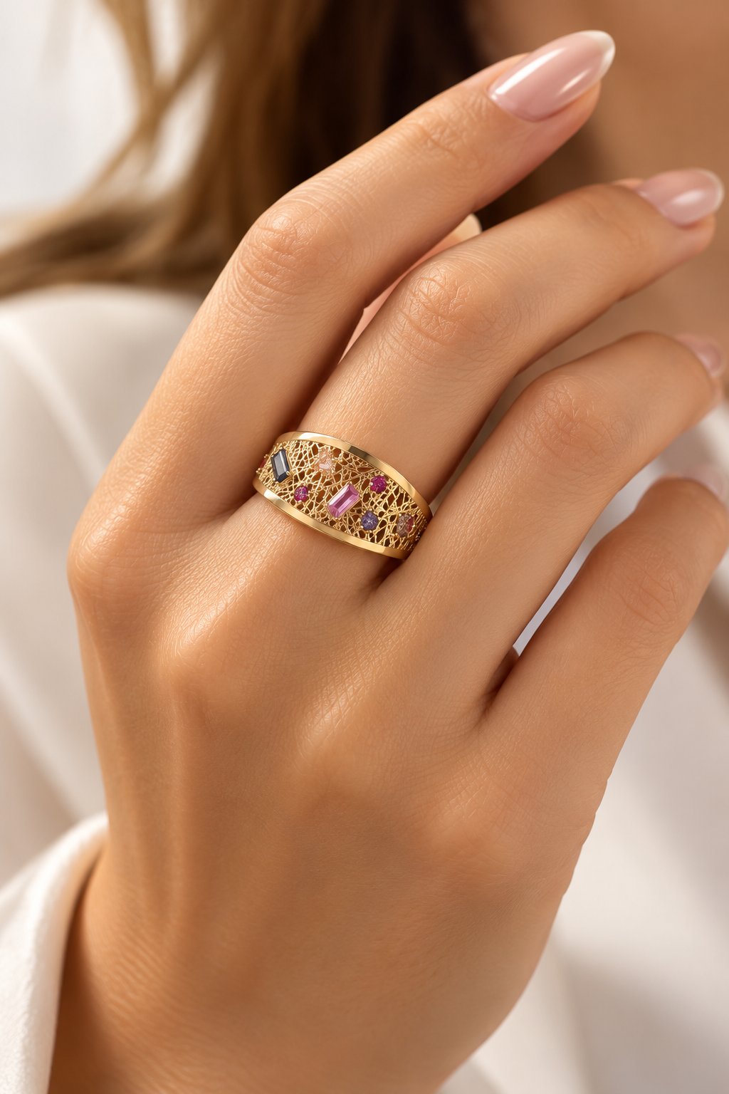 Aurora Mosaic Gemstone Ring